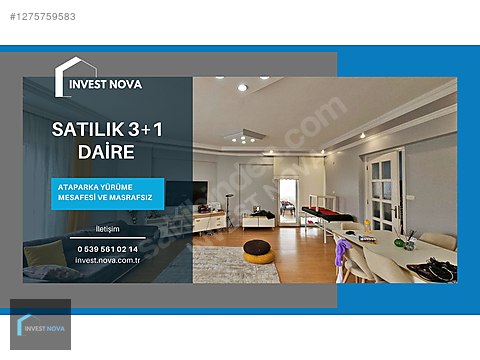 ATAPARK YANINDA 3+1 SATILIK DAİRE OFİS KULLANIMINA UYGUN