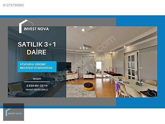 ATAPARK YANINDA 3+1 SATILIK DAİRE OFİS KULLANIMINA UYGUN
